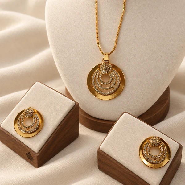 Micro gold plated pendant set