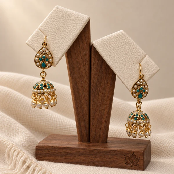 Jadau-style jhumka earrings