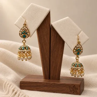 Jadau jhumka earrings