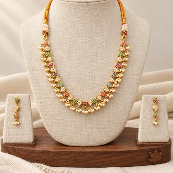 Multicolor teardrop necklace set